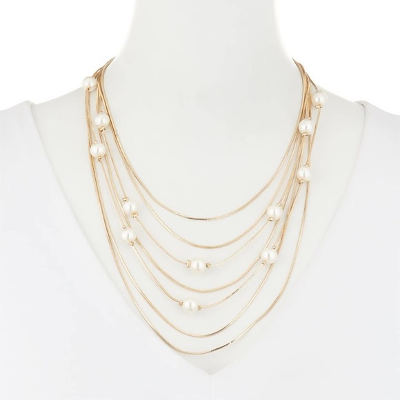 Kenneth Jay Lane gold tone multi-chain necklace NWT - Picture 1 of 5